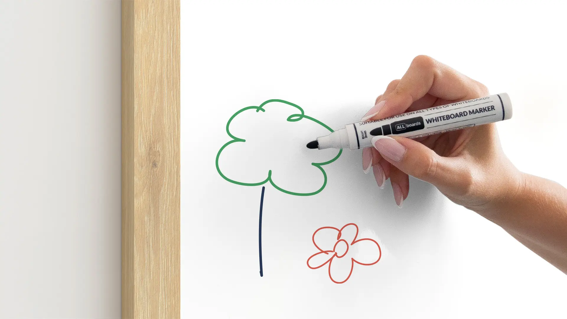 Magnettafel – Magnetisches, trocken abwischbares Whiteboard in Form eines Hauses, mit Holzrahmen – Bild 6