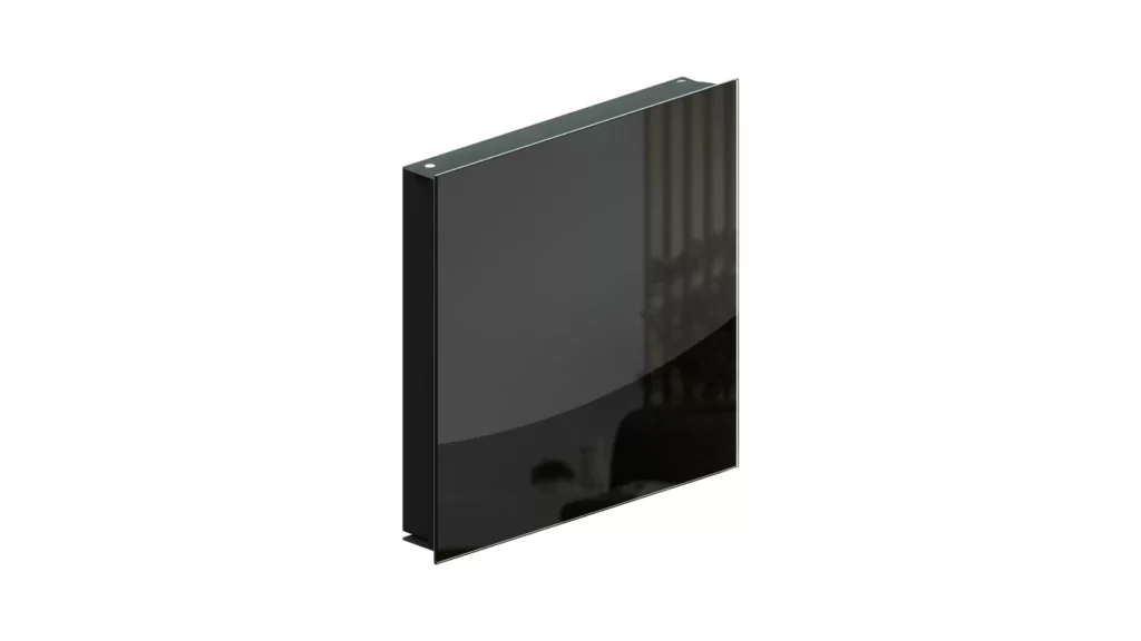 Schlüsselkasten Schlüsselbox Schwarz Glas Glasboard Magnettafel Memoboard 30x30cm, 50 Haken, Schlüsselschrank
