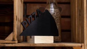 Mini doppelseitige Kleine Tafeln 4 Stück Set mit Staffelei, PIZZA, Kreidetafel