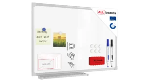 Magnetisches Whiteboard 60x40cm Magnettafel mit Aluminiumrahmen A7 +  Stifteablage, Trocken Abwischbar