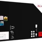 Metallische Magnettafel KREIDETAFEL SCHWARZ 150x90cm MetalBoards Memoboard für jede Art von Magneten Magnetpinnwand + Zubehör-Set