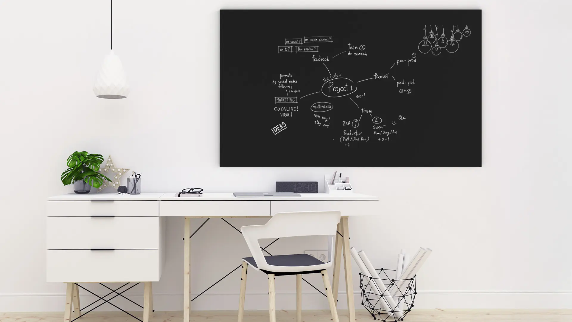 Metallische Magnettafel KREIDETAFEL SCHWARZ 150x90cm MetalBoards Memoboard für jede Art von Magneten Magnetpinnwand + Zubehör-Set – Bild 4