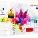 Metallische Magnettafel HOLI-FESTIVAL FARBENFROH 60x40cm MetalBoards Memoboard für jede Art von Magneten Magnetpinnwand zum Beschriften + Zubehör-Set