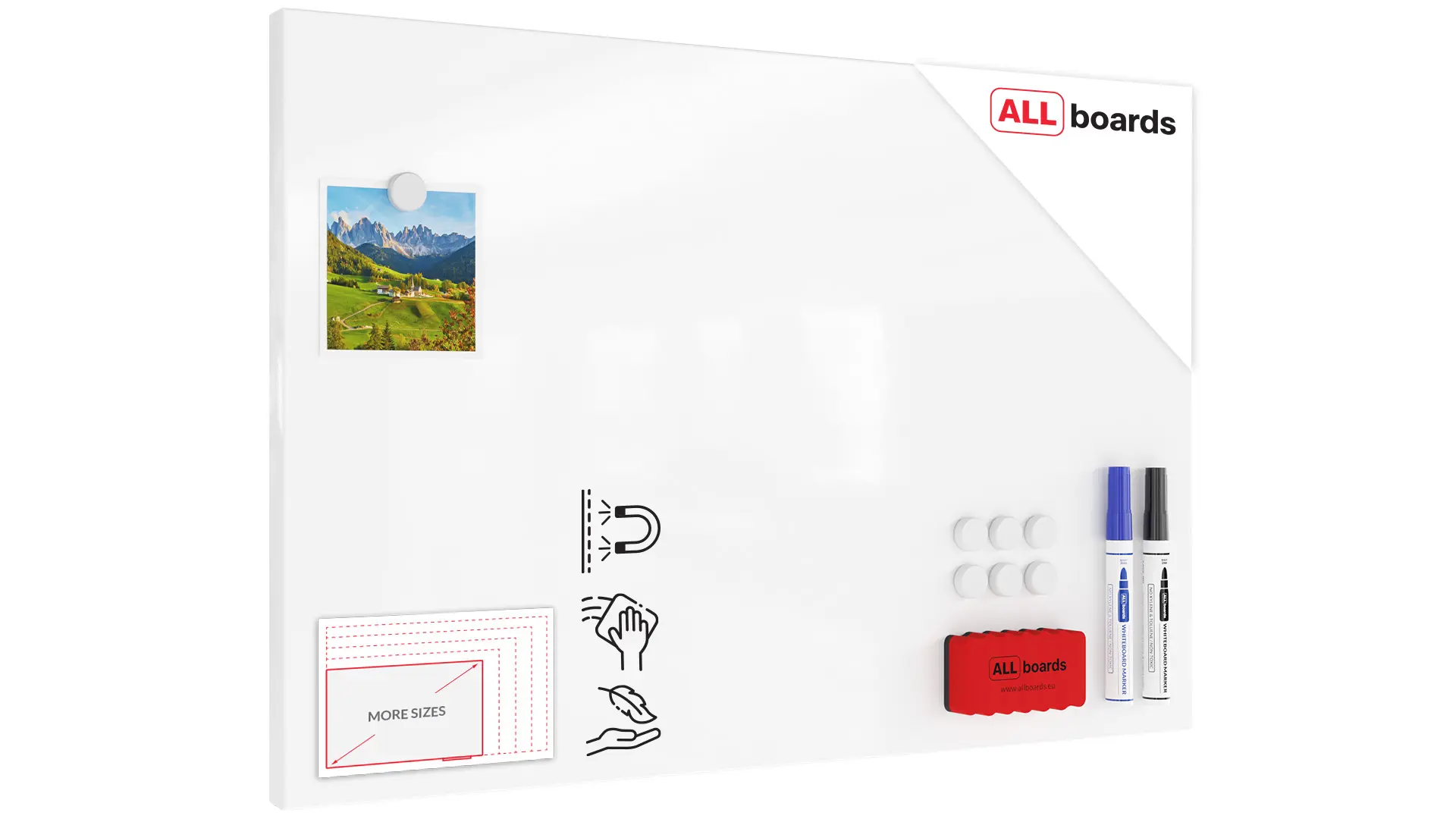 MetalBoard CLASSIC WHITE 60x40cm + Zubehör-Set
