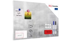 Metallische Magnettafel, MetalBoard, ZEMENT, 60×40 cm + GRATIS Zubehörset