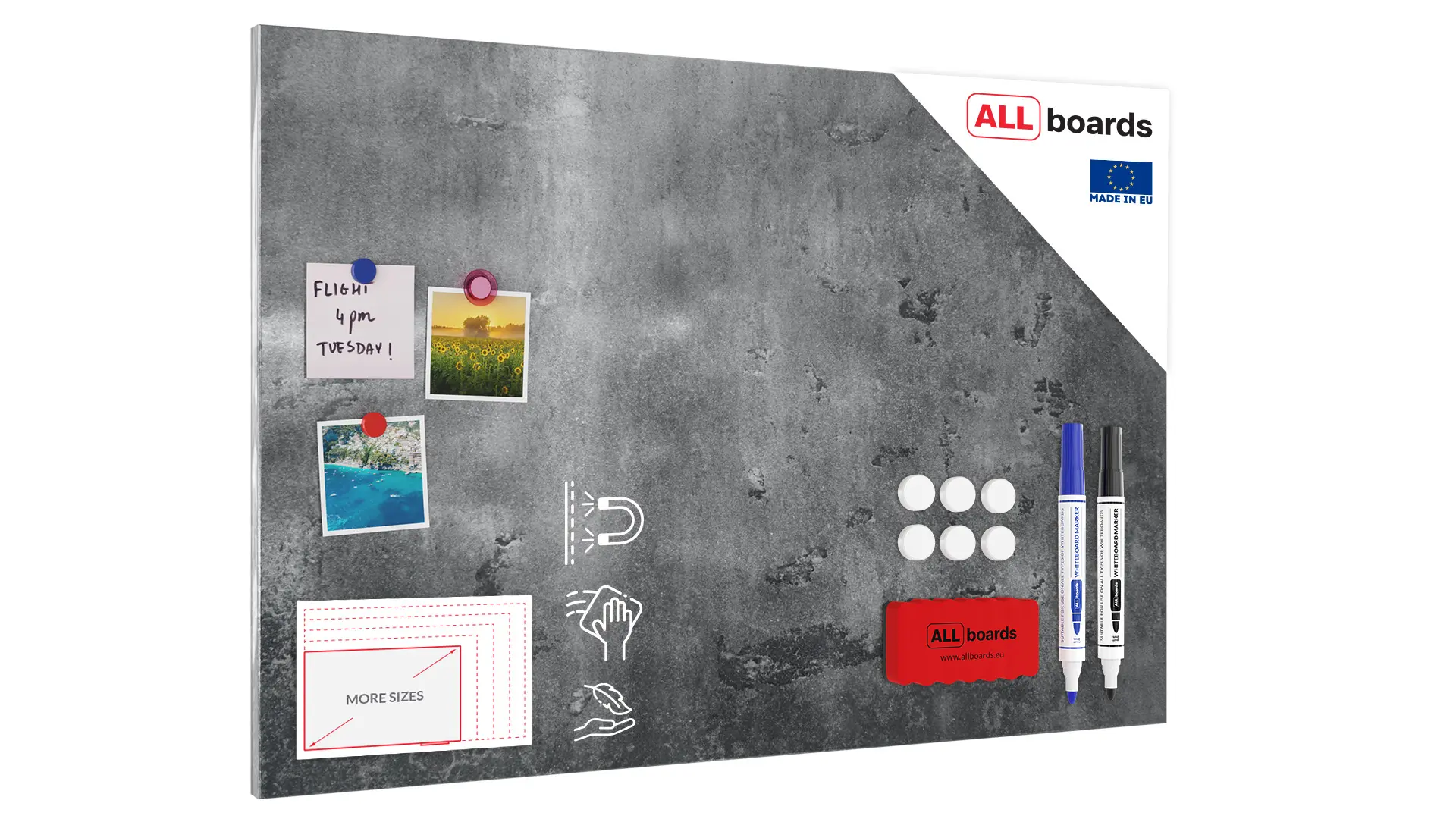 MetalBoard BETONMAUER 90x60cm + Zubehör-Set
