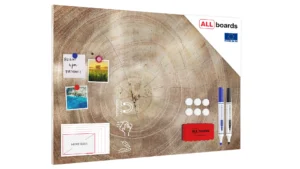 Metallische Magnettafel BAUMSTAMM NATUR BAUMKERN 90x60cm MetalBoards Memoboard für jede Art von Magneten Magnetpinnwand zum Beschriften + Zubehör-Set