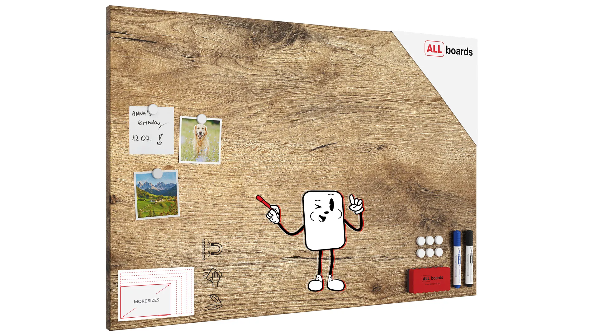 MetalBoard BAUMKERN 90x60cm + Zubehör-Set