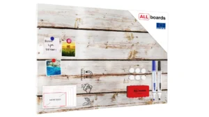 Metallische Magnettafel, MetalBoard, HELLES HOLZ 90x60 cm + GRATIS Zubehörset