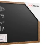 Magnetische Kreidetafel, wasserfest, 100 x 80 cm, Holzrahmen – Dunkelbraun + Zubehör