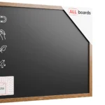 Magnetische Kreidetafel, wasserfest, 120 x 90 cm, Holzrahmen – Dunkelbraun + Zubehör