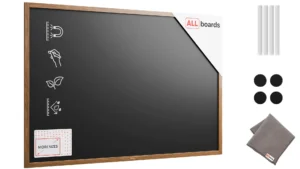 Magnetische Kreidetafel, wasserfest, 180 x 120 cm, Holzrahmen – Dunkelbraun + Zubehör