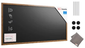 Magnetische Kreidetafel, wasserfest, 200 x 100 cm, Holzrahmen – Dunkelbraun + Zubehör