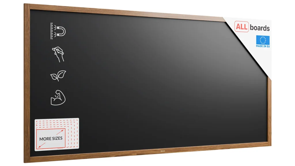 Schwarze magnetische Kreidetafel mit Holzrahmen 200x100cm