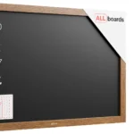 Magnetische Kreidetafel, wasserfest, 90 x 60 cm, Holzrahmen – Dunkelbraun + Zubehör