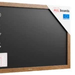 Magnetische Kreidetafel, wasserfest, 90 x 60 cm, Holzrahmen – Dunkelbraun + Zubehör