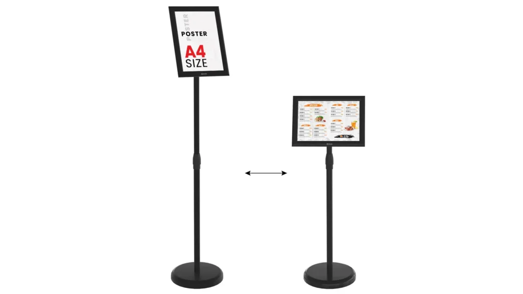 Informationsständer A4, mit schwarzem Aluminiumrahmen