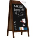 Kundenstopper - lackierter Holzrahmen 100x49,5cm Breiter oberer Rahmen mit Platz für Druck