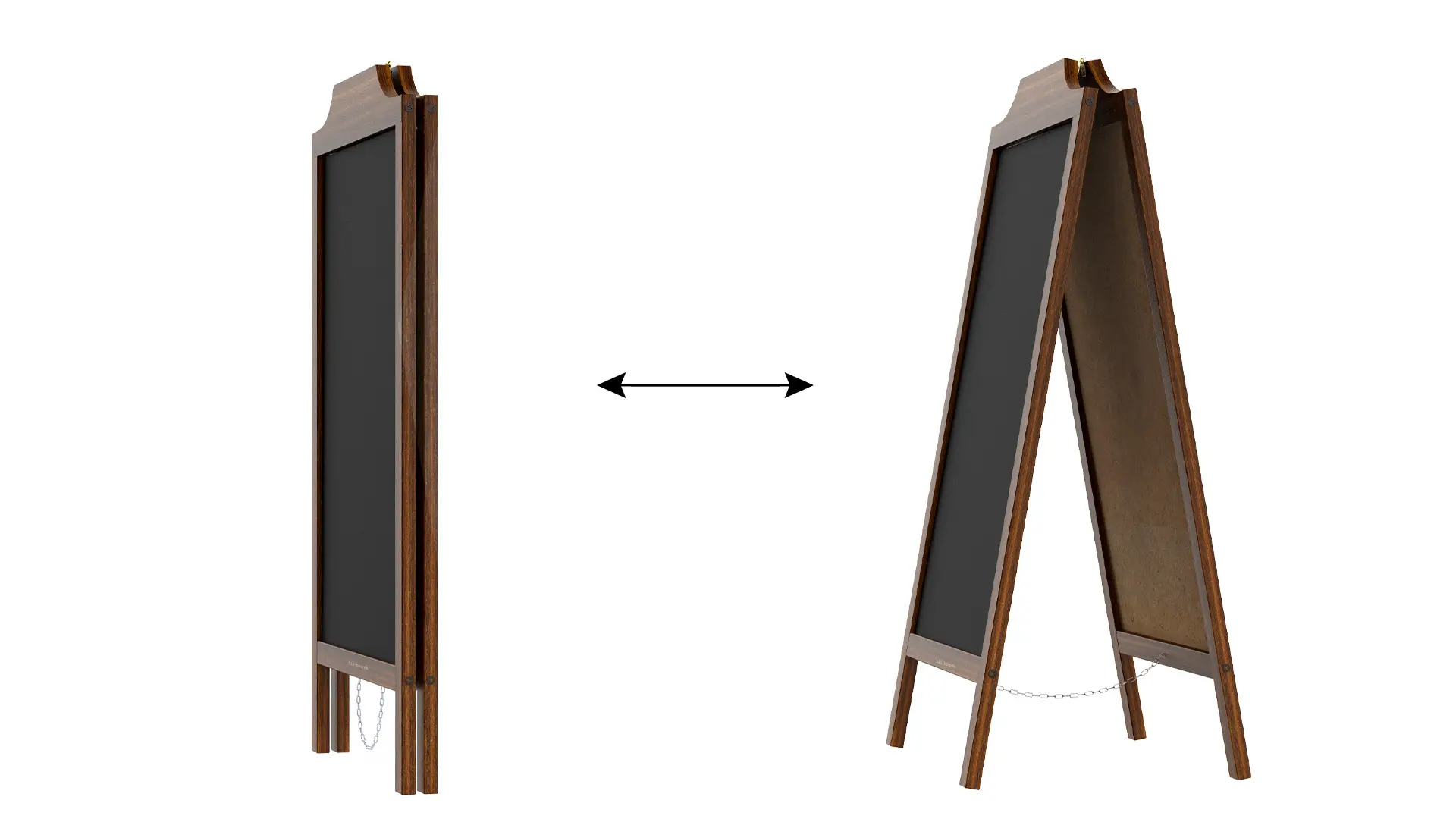 Kundenstopper - lackierter Holzrahmen 100x49,5cm dekorativen Wellenform – Bild 6