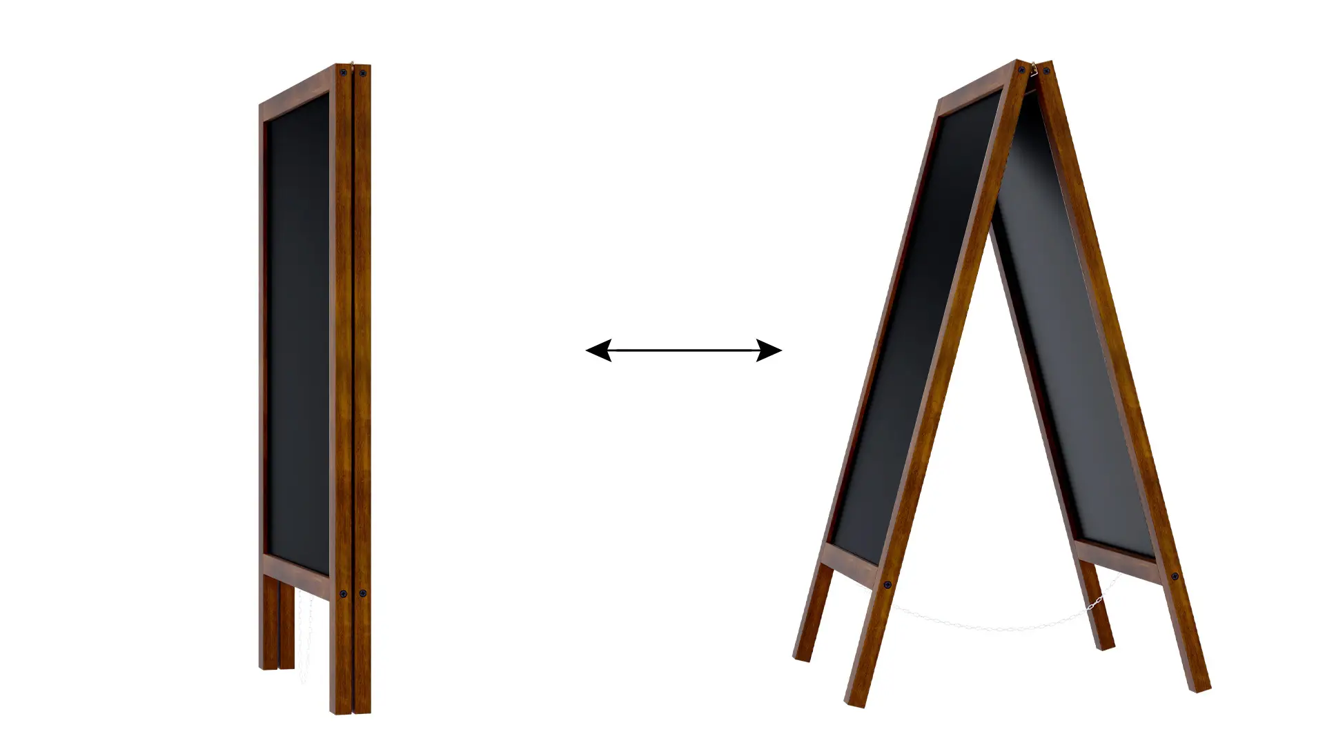 Magnetischer Kundenstopper, wasserfest, Kreideständer 110x56 cm, KLASSISCHES BRAUN + Zubehör – Bild 6