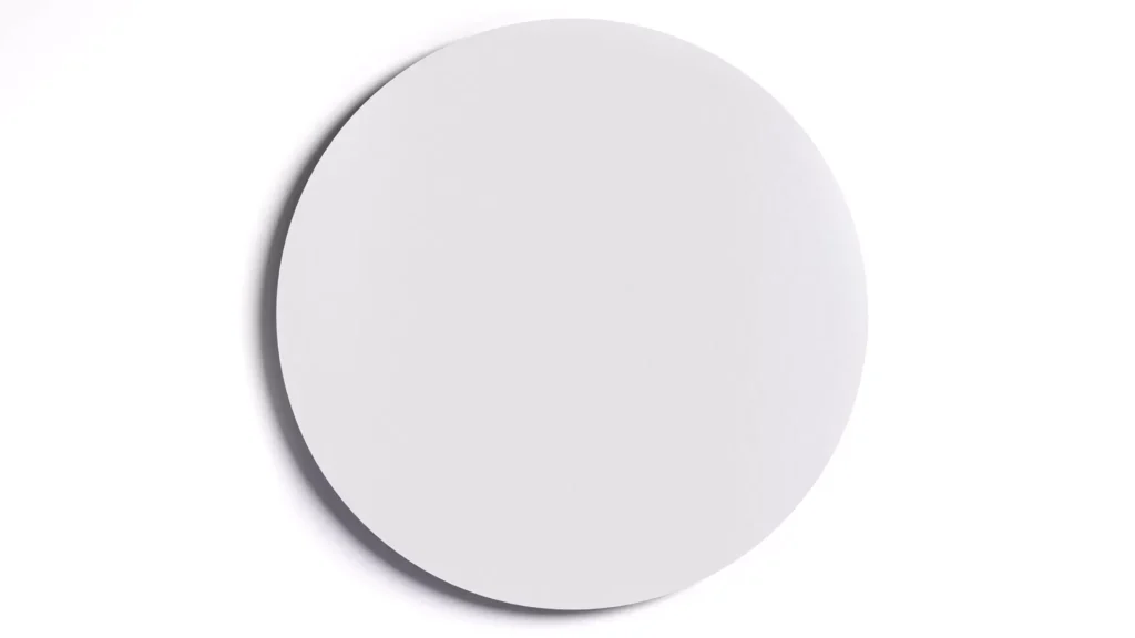 Runde Magnetplatte SLIMboard weiß 80 cm Durchmesser - rahmenlose weiße Tafel