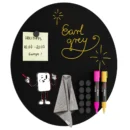 Magnettafel, RUND, schwarz – Durchmesser 40 cm – rahmenloses SLIMboard RUND + Gratis
