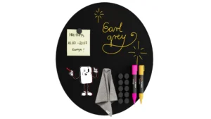 Magnettafel, RUND, schwarz – Durchmesser 40 cm – rahmenloses SLIMboard RUND + Gratis