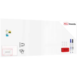 Magnetplatte rahmenloses SLIMboard - Magnetisches trocken abwischbares Whiteboard 300x120 cm + GRATIS Zubehör