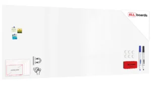 Magnetplatte rahmenloses SLIMboard - Magnetisches trocken abwischbares Whiteboard 300x120 cm + GRATIS Zubehör