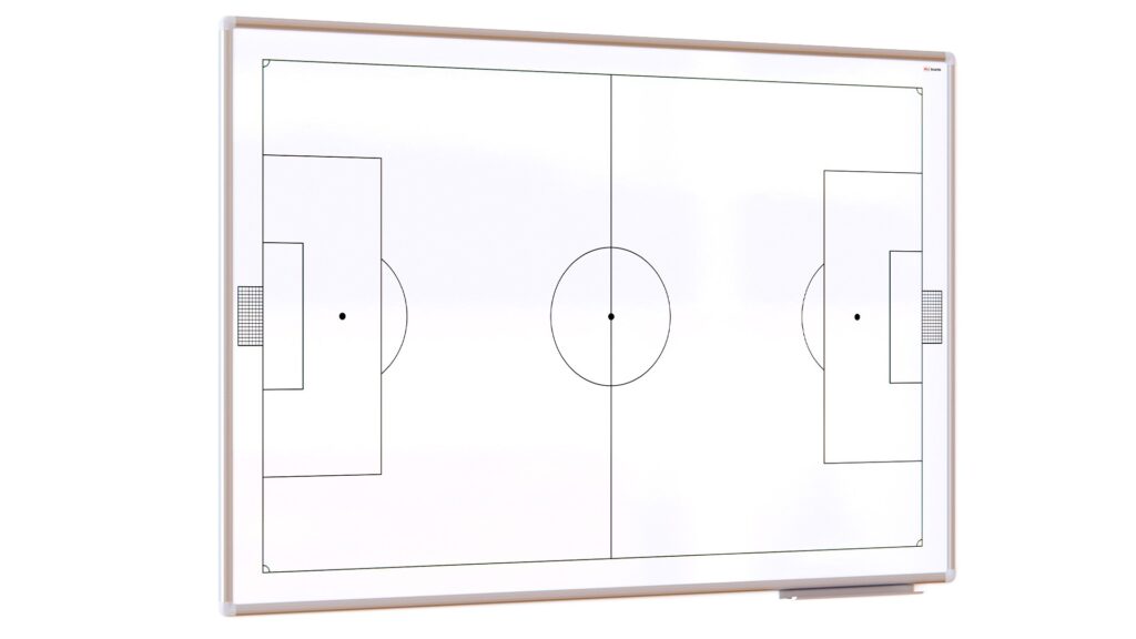 Taktiktafel FUSSBALL, 150x100 cm, weiße magnetische Trainingstafel
