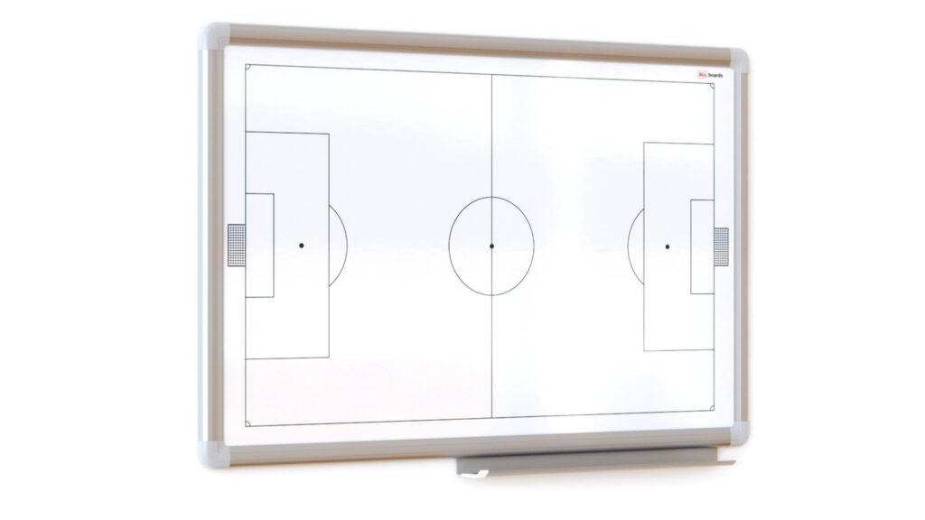 Taktiktafel FUSSBALL, 60x40 cm, weiße magnetische Trainingstafel