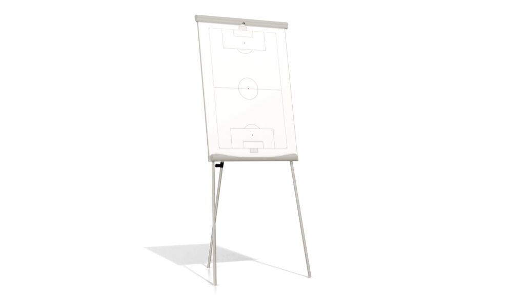 Taktische Flipchart-Tafel FUSSBALL 100x70 cm magnetische Trainingstafel, weiß