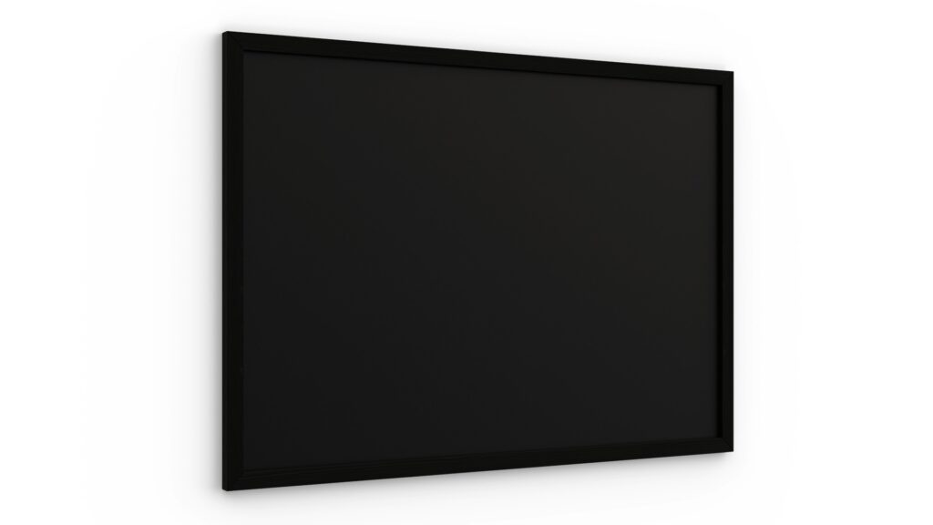 Schwarze Kreidetafel 70x50 cm mit Schwarz ECO-Holzrahmen
