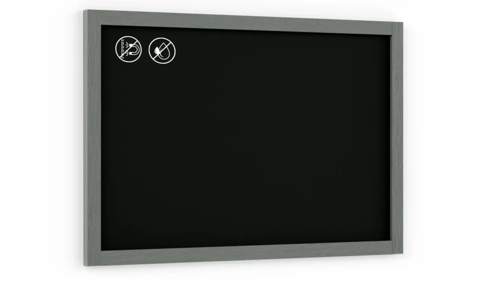 Kreidetafel mit grauem Holzrahmen 90x60cm