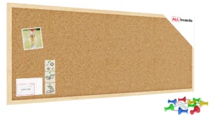 Pinnwand, Korktafel 100x40 cm, Naturholzrahmen + GRATIS
