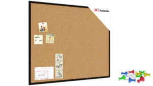 Pinnwand mit schwarzem Naturholzrahmen 100x80cm + GRATIS