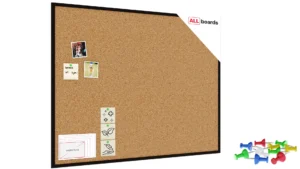 Pinnwand mit schwarzem Naturholzrahmen 120x90cm + GRATIS