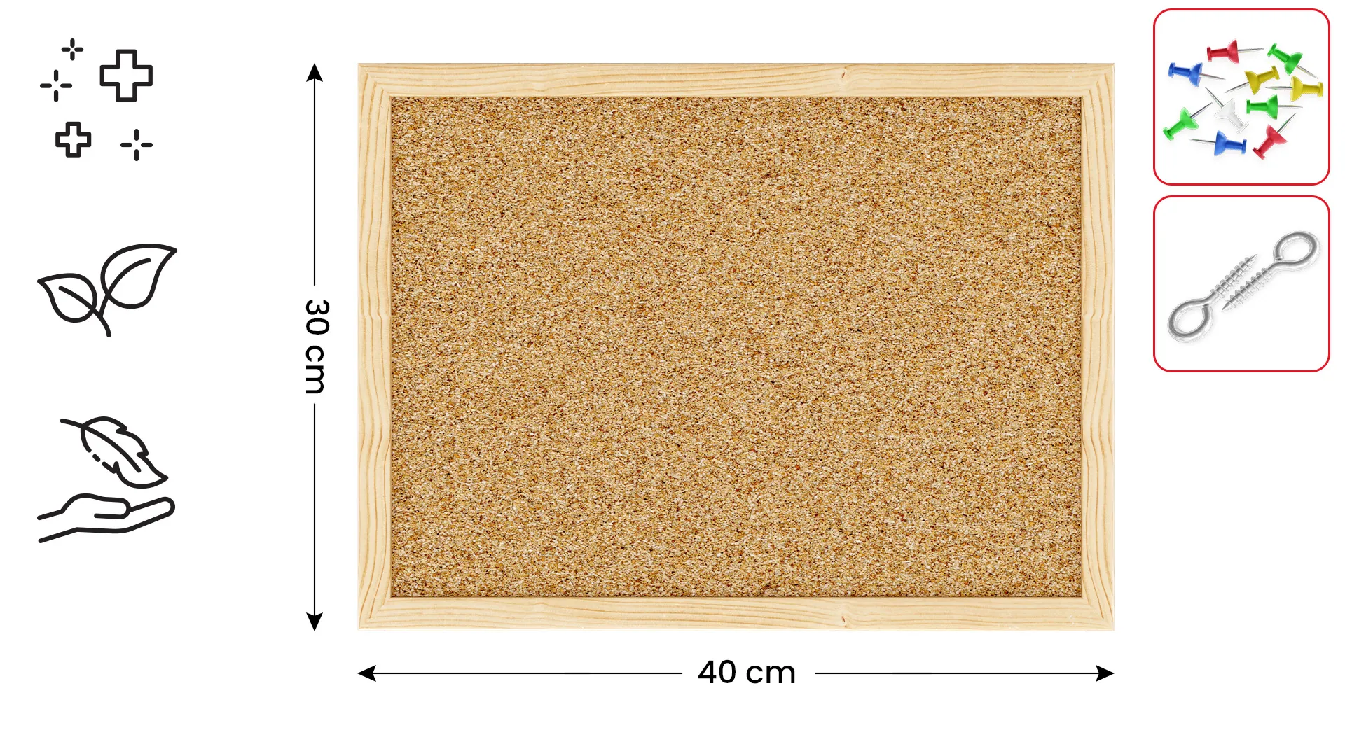 Pinnwand mit Naturholzrahmen 30x40cm – Bild 2