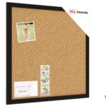 Pinnwand, Korktafel 40x40 cm, Holzrahmen - Schwarz lackiert + GRATIS