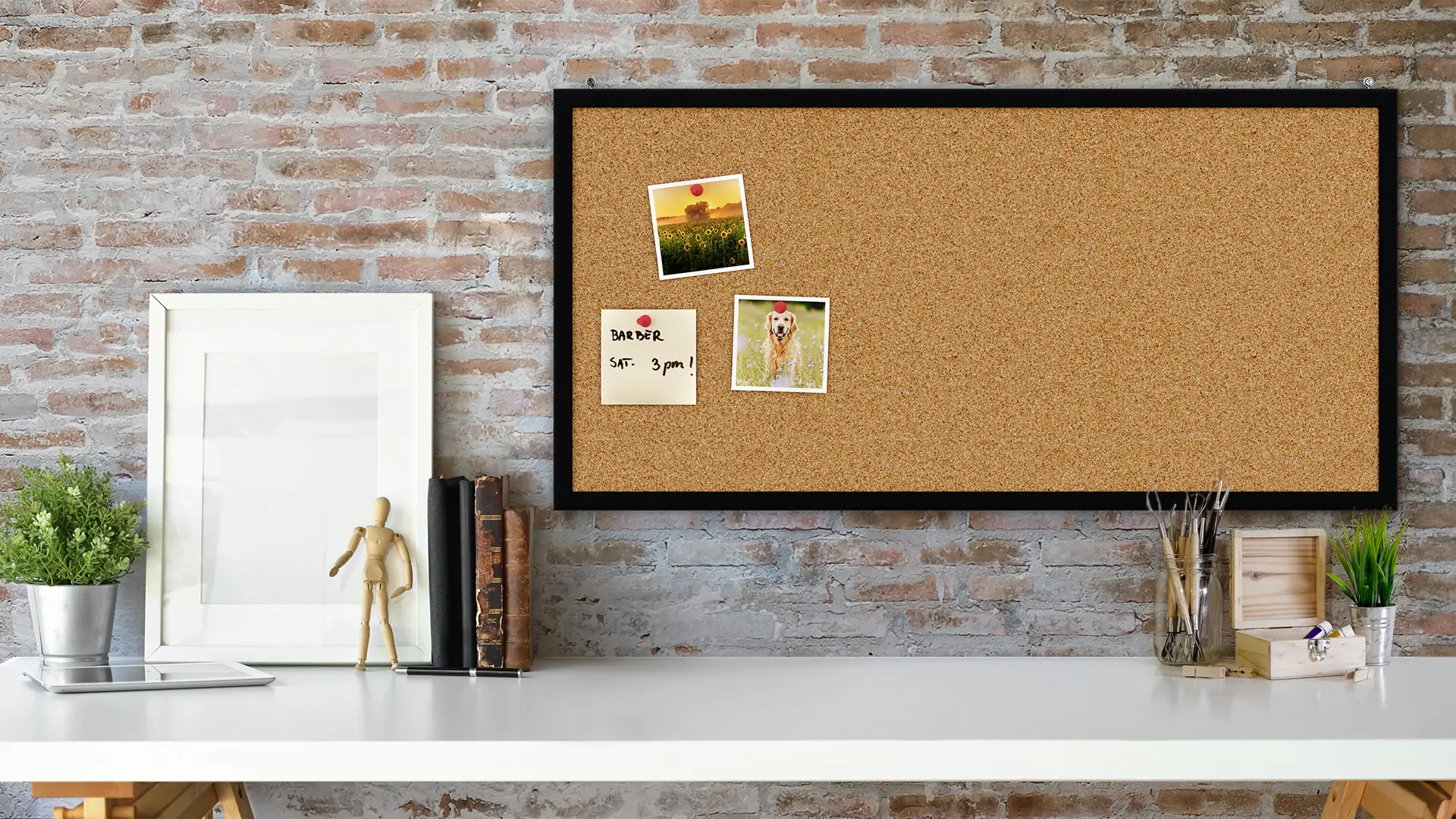 Pinnwand, Korktafel 80x40 cm, Holzrahmen - Schwarz lackiert + GRATIS – Bild 4