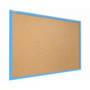 Pinnwand mit blauem Naturholzrahmen 90x60cm