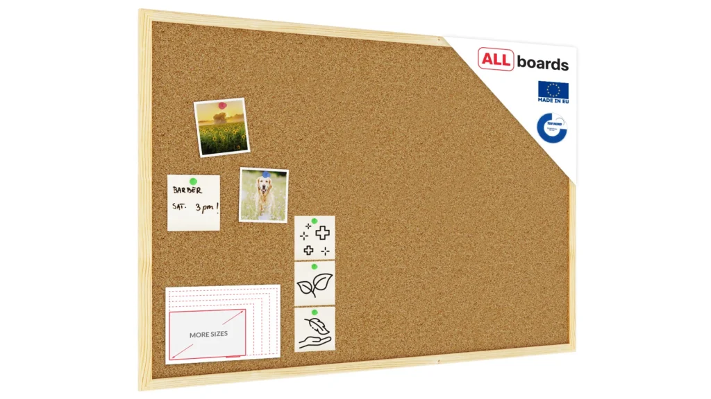 Pinnwand mit Naturholzrahmen 90x60cm