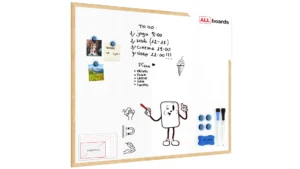 Magnetisches Whiteboard mit Naturholzrahmen 100x80cm
