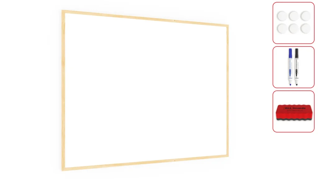 Magnetisches Whiteboard mit Naturholzrahmen 120x90cm