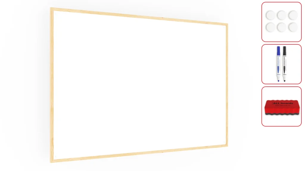 Magnetisches Whiteboard mit Naturholzrahmen 150x100cm