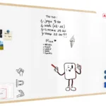 Magnetisches Whiteboard mit Naturholzrahmen 180x100cm