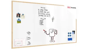 Magnetisches Whiteboard mit Naturholzrahmen 180x100cm