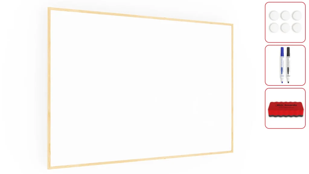 Magnetisches Whiteboard mit Naturholzrahmen 180x120cm