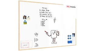 Magnetisches Whiteboard mit Naturholzrahmen 180x120cm
