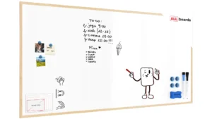 Magnetisches Whiteboard mit Naturholzrahmen 200x100cm